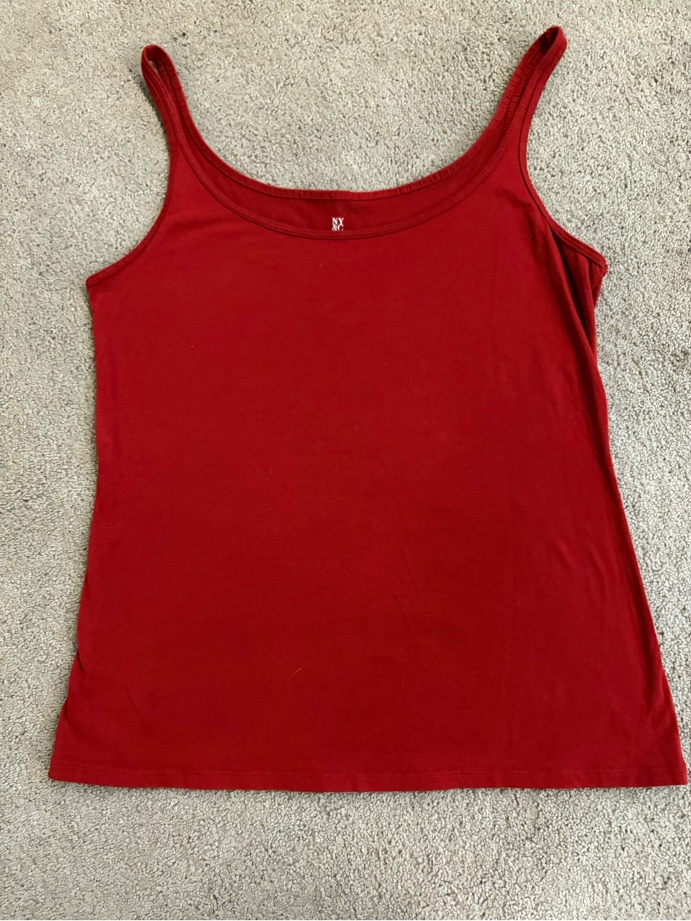 New York & Company Red Scoop Neck Tank Camisole